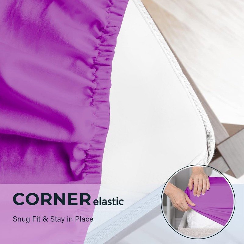 Aspire Homeware King Size Fitted Sheets - 25 cm Deep
