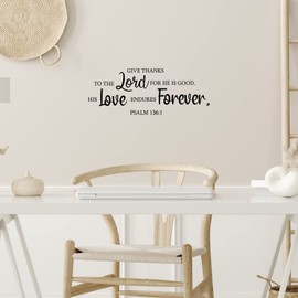 Bible Verse Wall Stickers Inspirational Quote Wall Decals Religious Wall Stickers Peel and Stick Motivational Wall Decal for Bedroom Living Room Office Bathroom (We Love Because He First Loved Us)