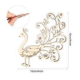 30 Pack 4 Inch Wood Peacock Cutouts Unfinished Wood Peacock Crafts Wooden Peacock Hanging Ornaments DIY Peacock Craft Gift Tags for Home Party Decoration