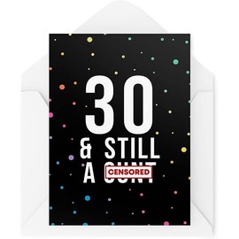 Tongue in Peach Funny Birthday Card, 21 & Still A Card, Banter Joke Novelty, Dark Humour Sweary Insult For Him Her Milestone Birthday Colleague | CBH1130