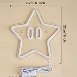 Chi-buy Stars and Eyes LED Neon Sign, Cute Neon Signs For Wall Decor, Neon Lights Sign Powered By 5V USB, Used For Party, Wedding, Birthday, Bedroom, Living Room, Office,Or a Gift For Boys and Girls