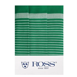Ross Pack of 3 Twine, Half-Linen Tea Towels, Striped Back, Silver, 50 x 70 cm