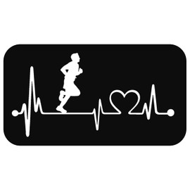 Run Guy Heartbeat Lifeline Decal for Car Window BGK1009