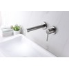 Sumerain Wall Mount Bathroom Faucet Brushed Nickel,Valve Included