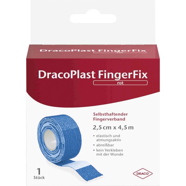 DracoPlast FingerFix 2,5 cm x 4,5 m blau mit Wundk., 1 St. Pflaster
