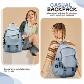 School Backpack for Women Men College High School Bag for Boys Girls Casual Daypack Laptop Backpack Waterproof Bookbag Grey Blue