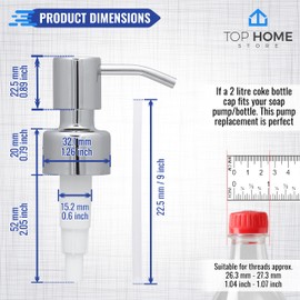 Top Home Store Stainless Steel Soap and Lotion Dispenser Pumps, Replacement for Your Bottles (Chrome, 2 Pack)