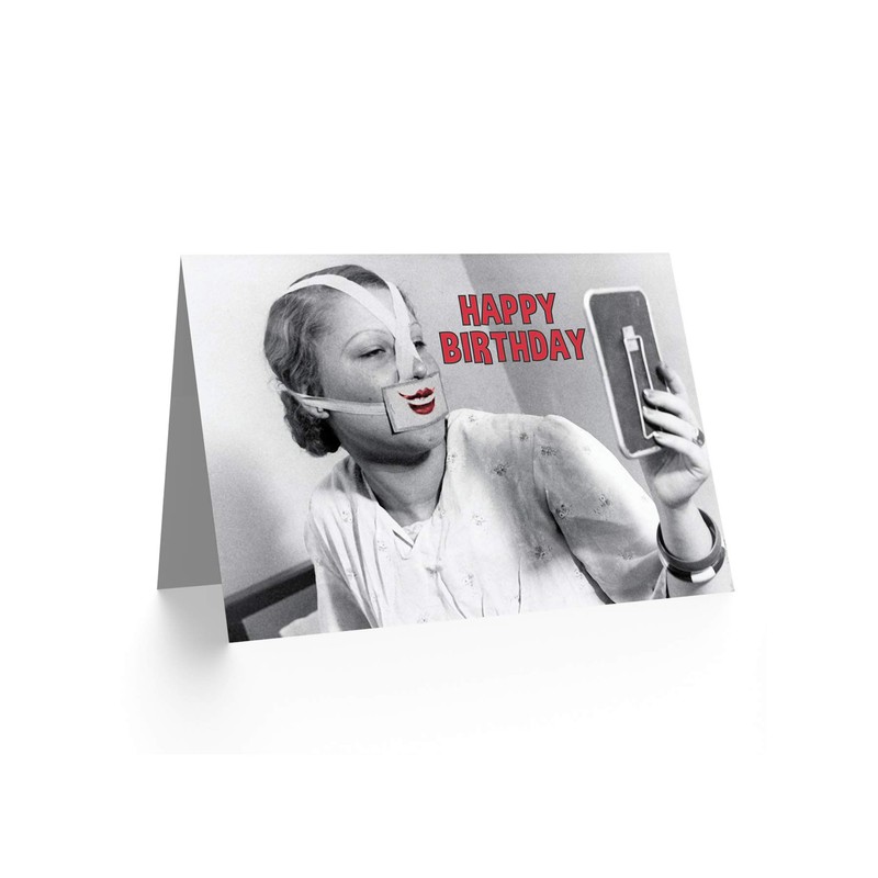 CARD GREETING HAPPY BIRTHDAY WEIRD NURSE LIPS