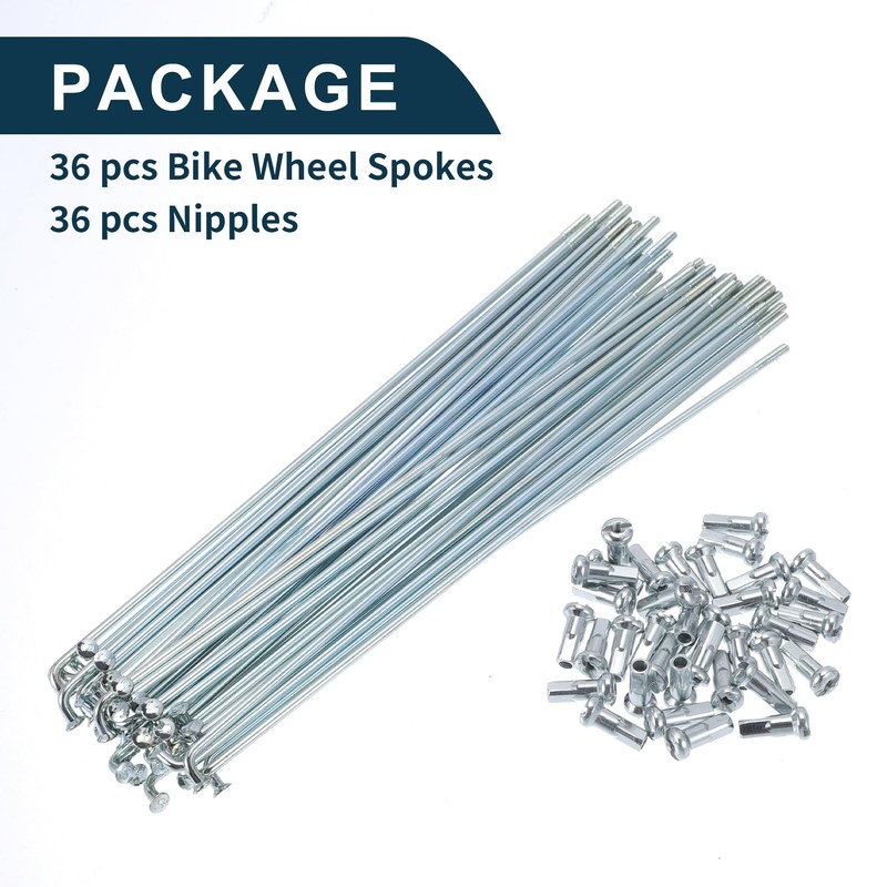 TUCKBOLD Bicycle Spokes Bicycle Wheel Spokes Silver Tone Nipple 1