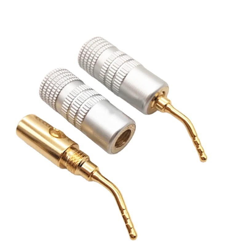 WANGCL 4 x Gold Plated 2mm Banana Plugs Screw Type