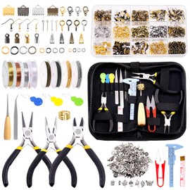 Hilitchi 1588Pcs Jewelry Making Supplies Kit Jewelry Wires Jewelry Making Repair Tools Jewelry Pliers Jewelry Findings and Charms Wire Wrapping and Beading with Storage Pouch