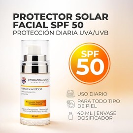 Protector solar facial SPF 50 despigmentante para rostro, hidratante de día para todo tipo de piel, propiedades antiinflamatorias, 40 ml