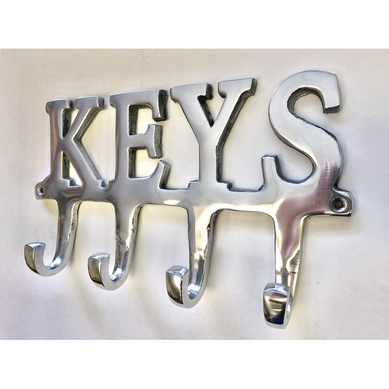 Chattels Large KEY Holder Rack 4 Hooks inch KEYS inch