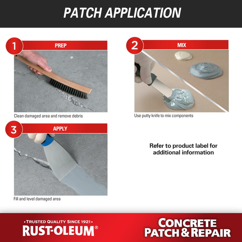 Rust-Oleum 301012 Concrete Patch & Repair, 24 oz, Gray