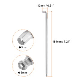 HARFINGTON 2pcs Hex Key Wrench 5mm S2 Steel L-Shape Hexagon Metric Wrenches Repairing Tool for Home Repair