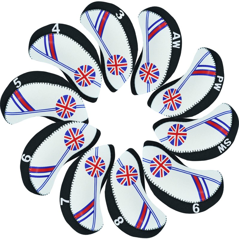 TOHMLAPE GOLF 10pcs White and Black UK Union Jack Flag
