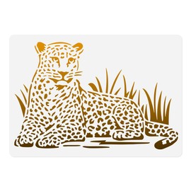 DOODLREAM Cheetah Animal Stencil for Painting on Wall A4 Size Reusable Plastic Cheetah Animal Template for Painting Wood Floor Furniture Fabric Canvas, DIY Home Decor Craft Stencil