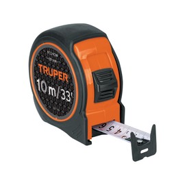 Truper FCG-10M Flexómetro compacto 10 m con grip cinta 25 mm                                                                                          