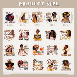 Dazoratix Black Girls Refrigerator Magnets - 20 Pcs Inspirational Fridge Magnet Motivational Magnetic Stickers You Are Awesome Positive Decals for Girls Women Car Accessories Office Locker Decorations