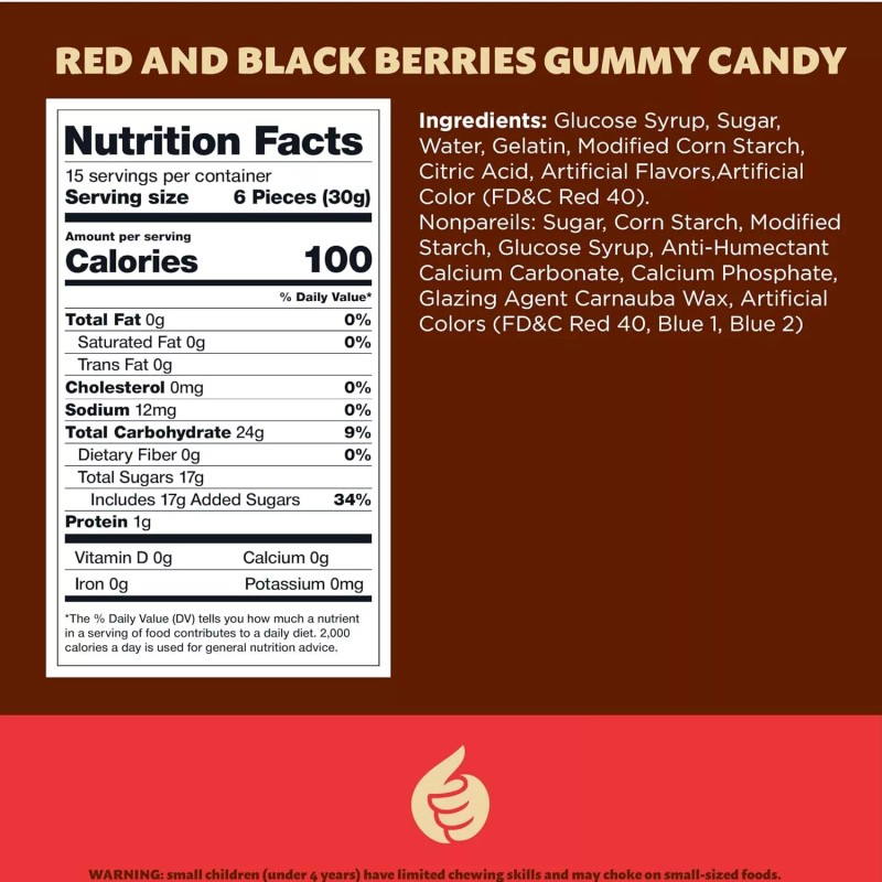 iLike! Red and Black Berries Gummy Candy, 1-Pound Bag