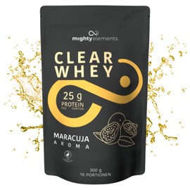 Mighty Elements Clear Whey Isolate Passion Fruit - 25 g Protein, 103 kcal | Protein Powder 300 g, Whey Protein Isolate, Refreshingly Clear, Low Calorie