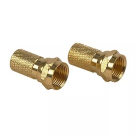 Topzone 2/PK Twist-On RG-6  RG6/U RG6U Coaxial Cable F Connector End Plugs Converter