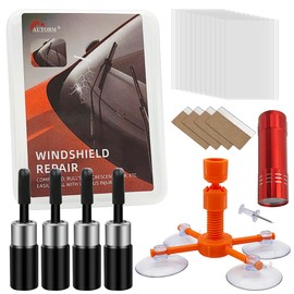 YuCool Professional Windshield Repair Kit with UV Curing Light - 4X Glass Repair Kits & 12 Films for Chips/Cracks, Rock Chip Fix Kit for Car/Truck/SUV Windshield