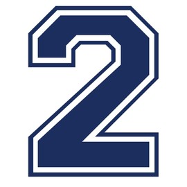 Applicable Pun Varsity Number 2 - Vinyl Decal - Dark Blue (Navy) 4 Inches Tall
