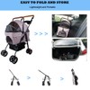 Pet Stroller with Storage Basket and Cup Holder, Folding Dog