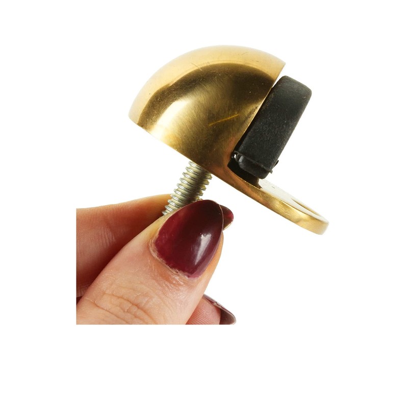 TERF® Polished Brass Door Stopper Floor Mounted Oval Dome Shape