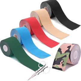 Cintas de Kinesiología, Cinta para Muscular Proteccion 6 Rollos, Cinta Respirable Deportiva, Terapéutica de Kinesiología Profesional, Proporciona Apoyo para Músculos & Articulaciones, Hombros*6