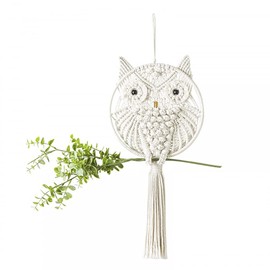 MEROURII Owl Macrame Wall Hanging, Woven Bohemian Tapestry, Woven Wall Decoration Tapestry for Home Decor, Office, Living Room, Bedroom, Children's Room, Craft Decorations