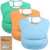 KeaBabies 3-Pack Waterproof Baby Bibs for Eating - Lightweight Toddler