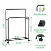 Simple Trending Clothing Clothes Rack Double Rods with Wheels, Rolling