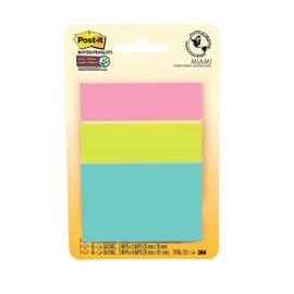 Post-it Notes Super Sticky Notes, 2" x 3", 3" x 3", 3" x 4" Multi Pack, Miami Colours