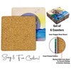 Inkdotpot Set of 6 Drink Coasters Decorative Non,Slip Cork Base