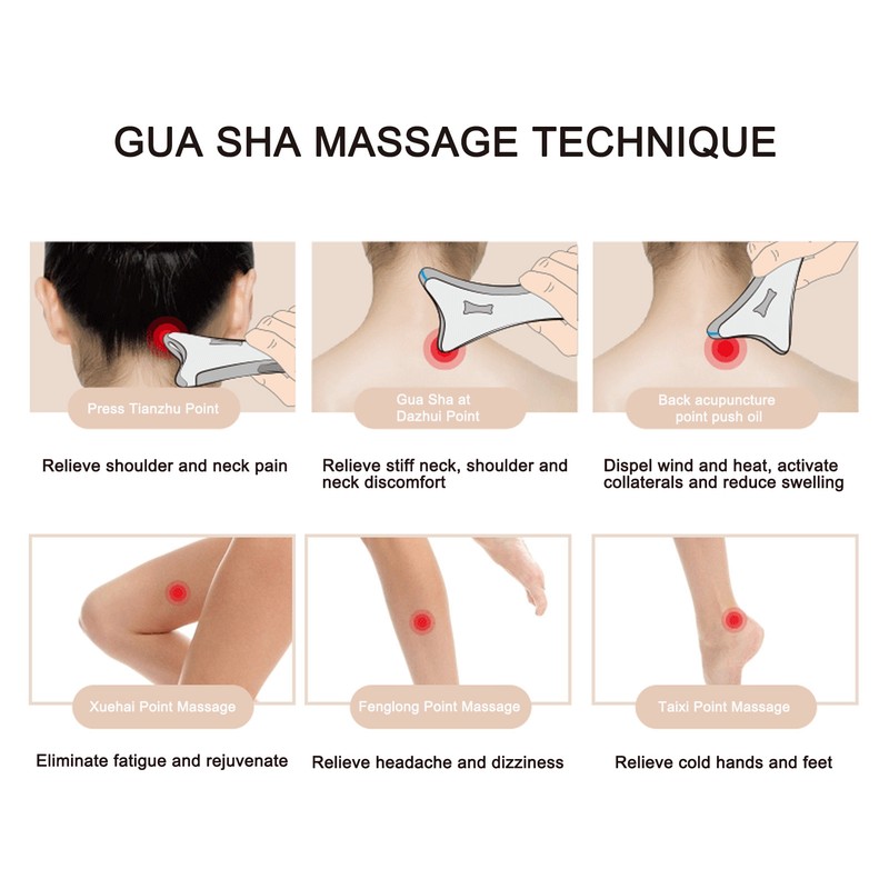LED Electric Gua Sha Board USB Vibration Heating Scraping Massager