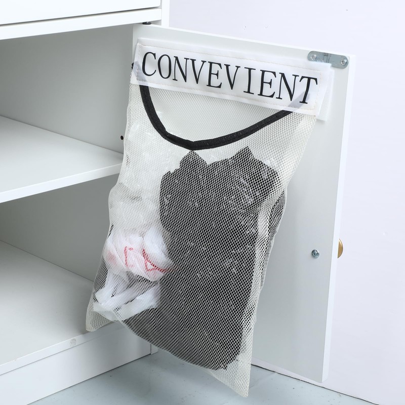 Lnngub 2 Pcs Sticky Wall Mount Mesh Plastic Bag Holder
