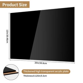 Lesnlok 12 x 20 Black Acrylic Sheet 1/8 inch Thick 3mm 2 Pieces Black Plexiglass Sheet,for Sign,Craft,Painting,Laser Cutting,DIY Display Projects…
