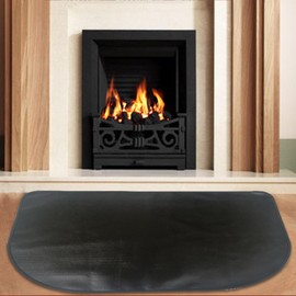 CHSEEO Fireplace Mat, 98x63CM, Fireproof, Dirtproof, Waterproof, Multipurpose, 3-Layer Fire Protection Fabrics, Black, Outdoor, Rectangular, Freestanding, 11.3 sq ft, 5E+3 btus, Wood or Gas Powered
