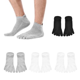 USHXVG 4 Pairs of Toe Socks, Cotton Toe Socks for Running, Sports Toe Socks, Low Men's Toe Socks, Women's Toe Socks, Men's Running Socks