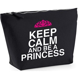 Hippowarehouse Keep calm and be a princess printed make up cosmetic wash bag 18x19x9cm