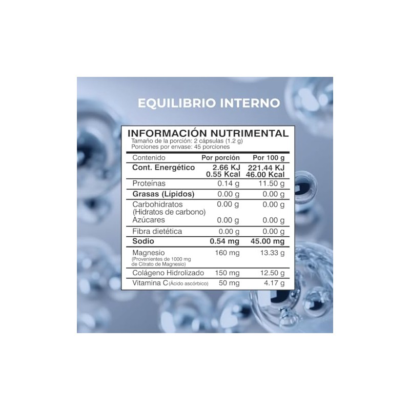 Biosuple Glicinato Magnesio Colágeno Hidrolizado Vitamina Suplemento Alimenticio Diario Cápsulas