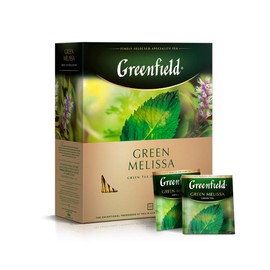 Greenfield Greenfield Green Melissa Green Tea Collection Finely Selected Speciality Tea 100 Double Chamber Teabags With Tags in Foil Sachets