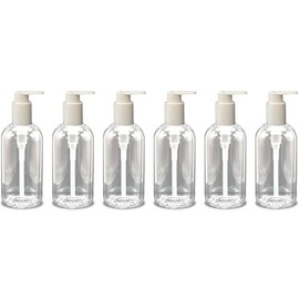 Nature's Will Empty Bottles with Pump Dispenser 16oz Refillable Clear Plastic for Shampoo, Lotions, Liquid Soap, Oil and Creams (6)