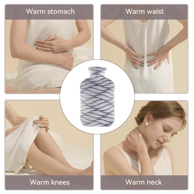 samply 2L Hot Water Bottle with Soft Cover - Hot