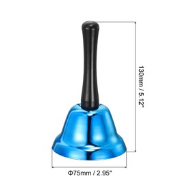 uxcell Loud Hand Bell, 75mm(2.95") Dia. Dinner Bell for Classroom, Service, Blue