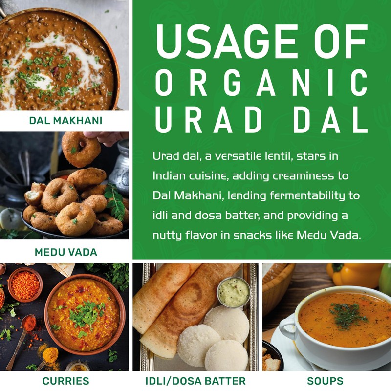 Jiva USDA Organics Urad Dal (Split Matpe Beans) 2 Pound