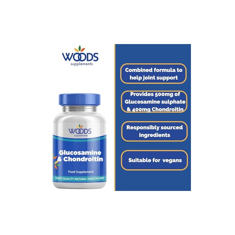 Glucosamine 500mg & Chondroitin 400mg (180 Tablets) from Woods Supplements