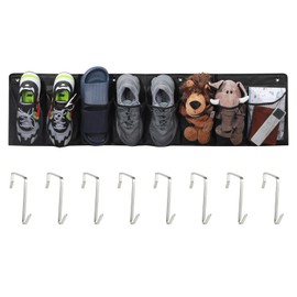 whciaxd RV Shoe Storage for Bedside - 16 Extra Large Pocket Wall Mounted Entryway Shoes Rack,Bed Hanging Pocket Organizer, Bedside Caddy for Shoes,RV & Camper Essentials (BLACK, Pack of 1)